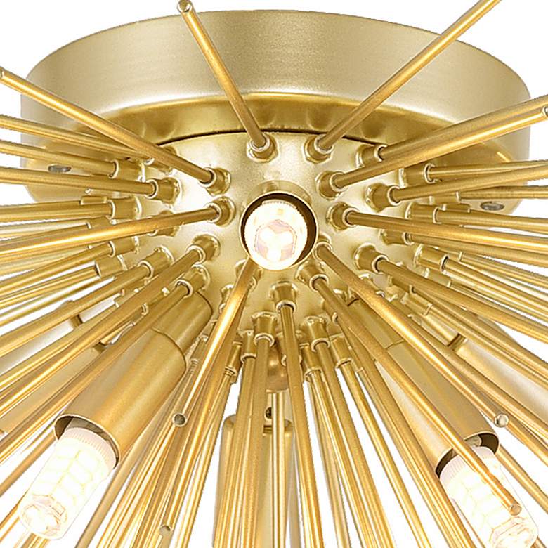 Image 3 Savannah 6 Light Flush Mount With Gold Leaf Finish more views