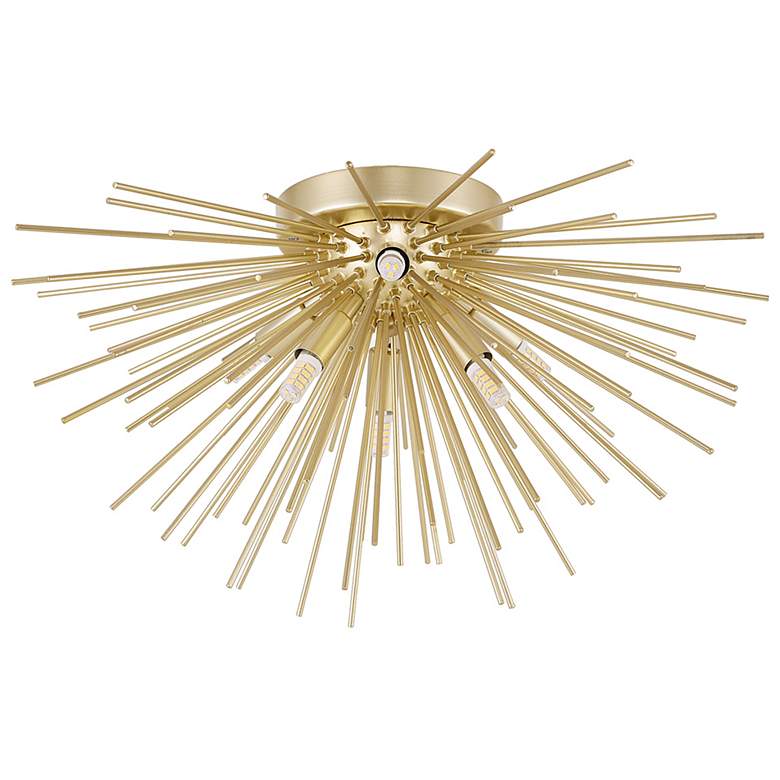 Image 5 Savannah 6 Light Flush Mount With Gold Leaf Finish more views