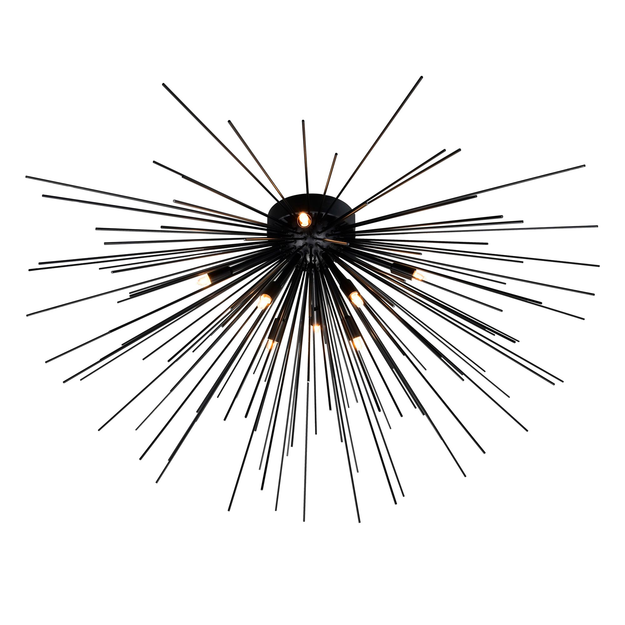 Image 2 Savannah 8 Light 40in Black Flush Mount more views