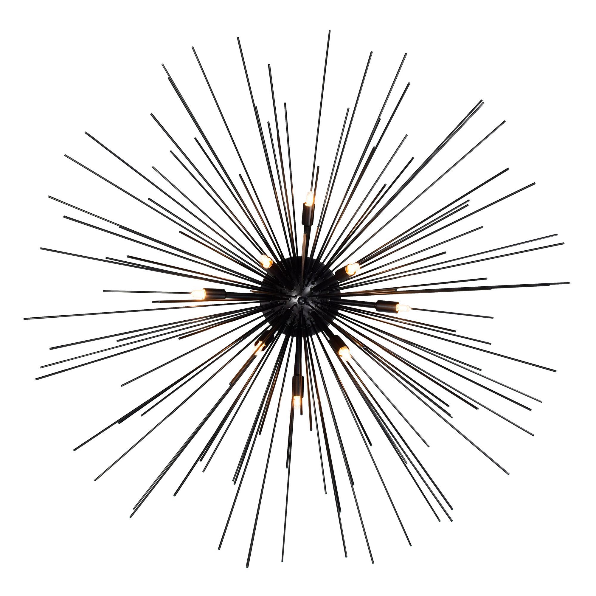 Image 3 Savannah 8 Light 40in Black Flush Mount more views