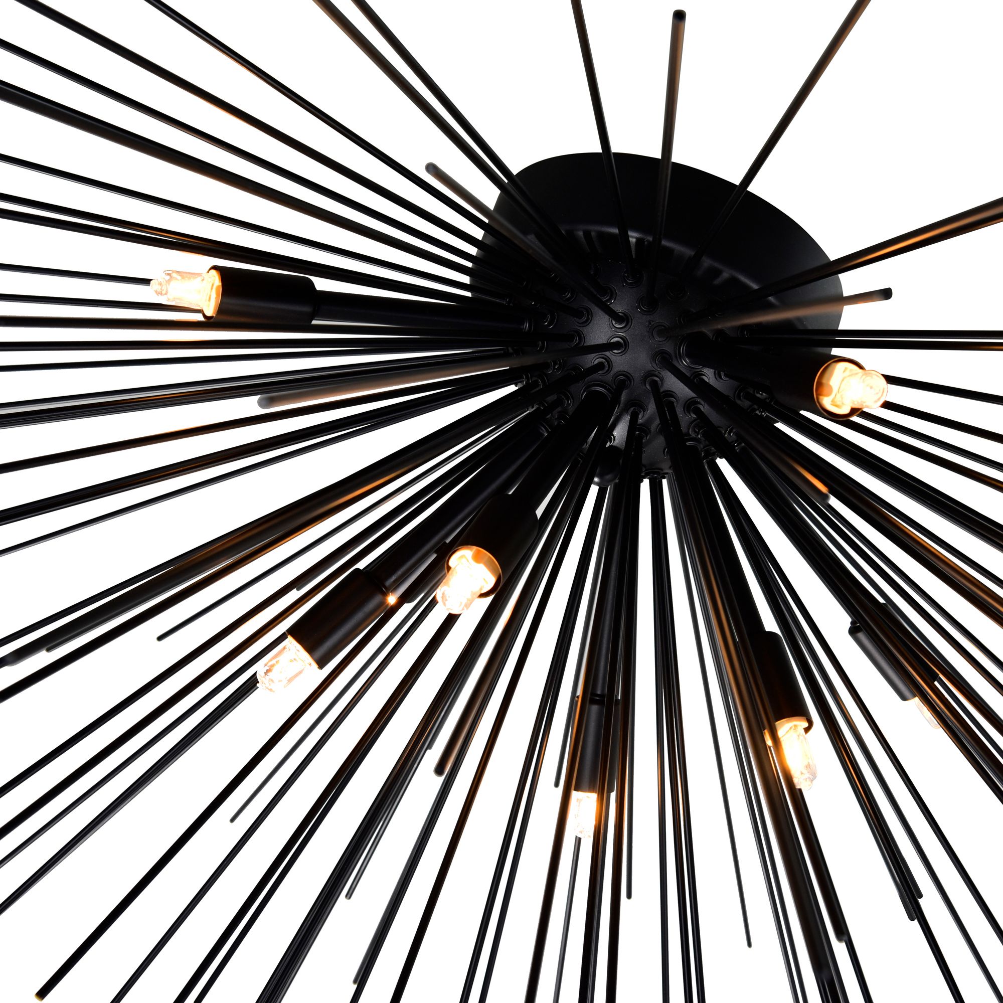 Image 4 Savannah 8 Light 40in Black Flush Mount more views