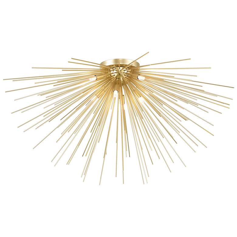 Image 1 Savannah 8 Light Flush Mount With Gold Leaf Finish