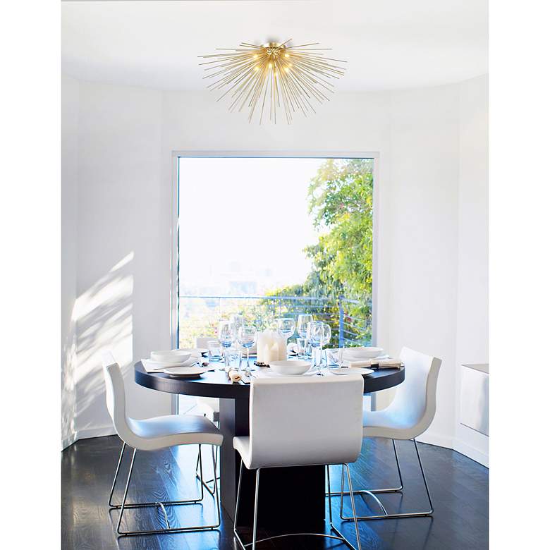 Image 6 Savannah 8 Light Flush Mount With Gold Leaf Finish more views