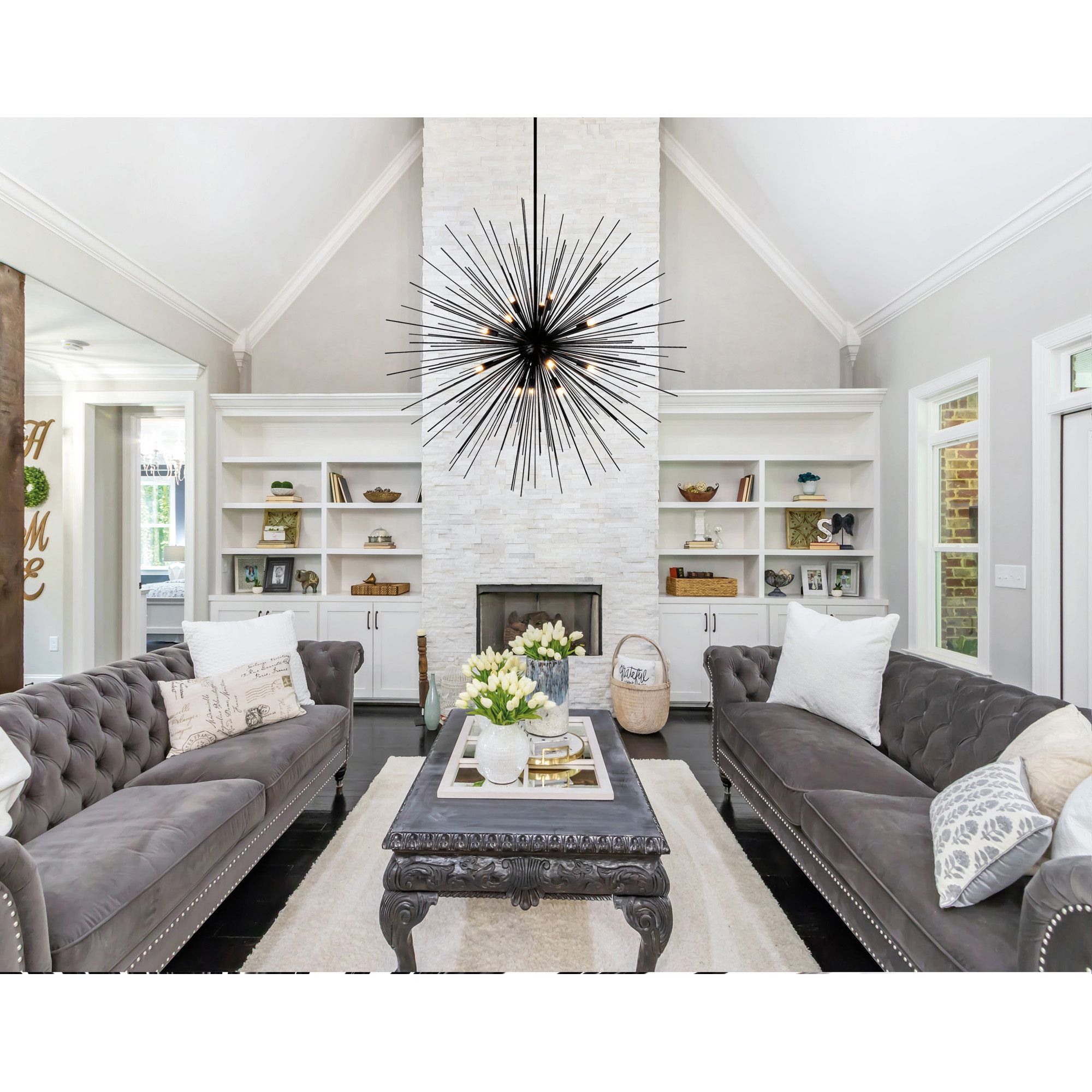 Image 5 Savannah 9 Light 30in Black Chandelier more views