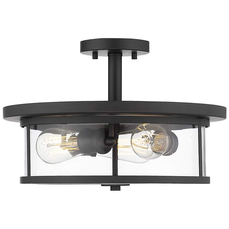 Image 2 Savannah by Z-Lite Bronze 3 Light Semi Flush Mount