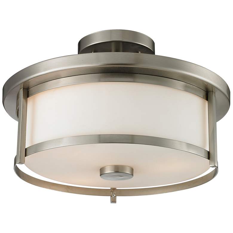 Image 1 Savannah by Z-Lite Brushed Nickel 2 Light Semi Flush Mount