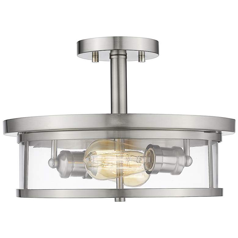 Image 2 Savannah by Z-Lite Brushed Nickel 2 Light Semi Flush Mount
