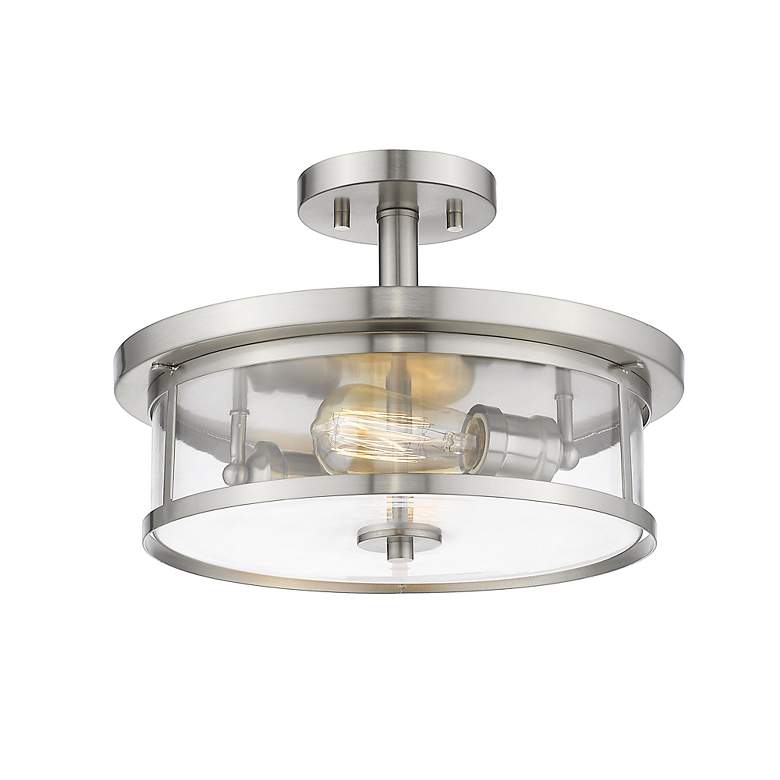 Image 5 Savannah by Z-Lite Brushed Nickel 2 Light Semi Flush Mount more views