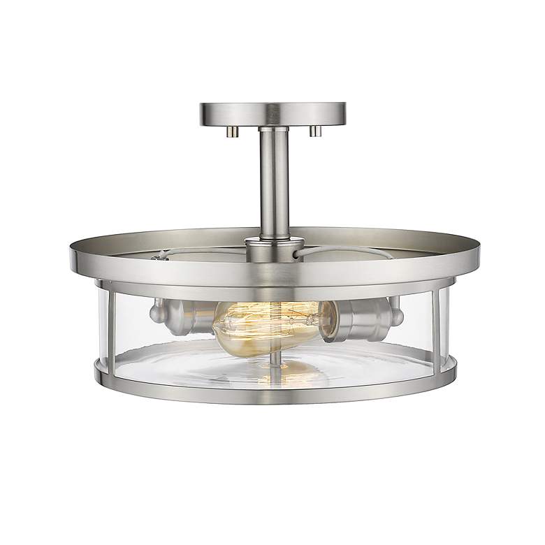 Image 7 Savannah by Z-Lite Brushed Nickel 2 Light Semi Flush Mount more views