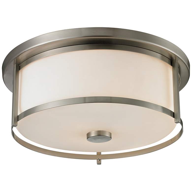 Image 1 Savannah by Z-Lite Brushed Nickel 3 Light Flush Mount