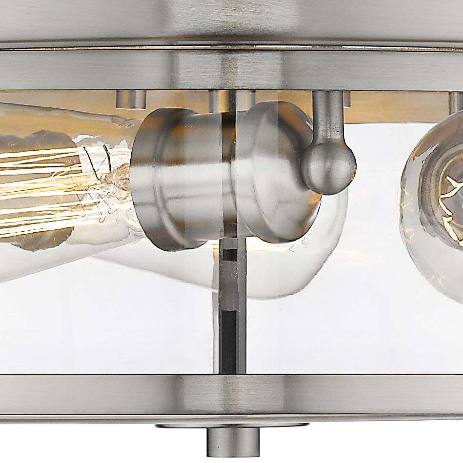 Savannah by Z-Lite Brushed Nickel 3 Light Flush Mount Savannah by Z-Lite Brushed Nickel 3 Light Flush Mount