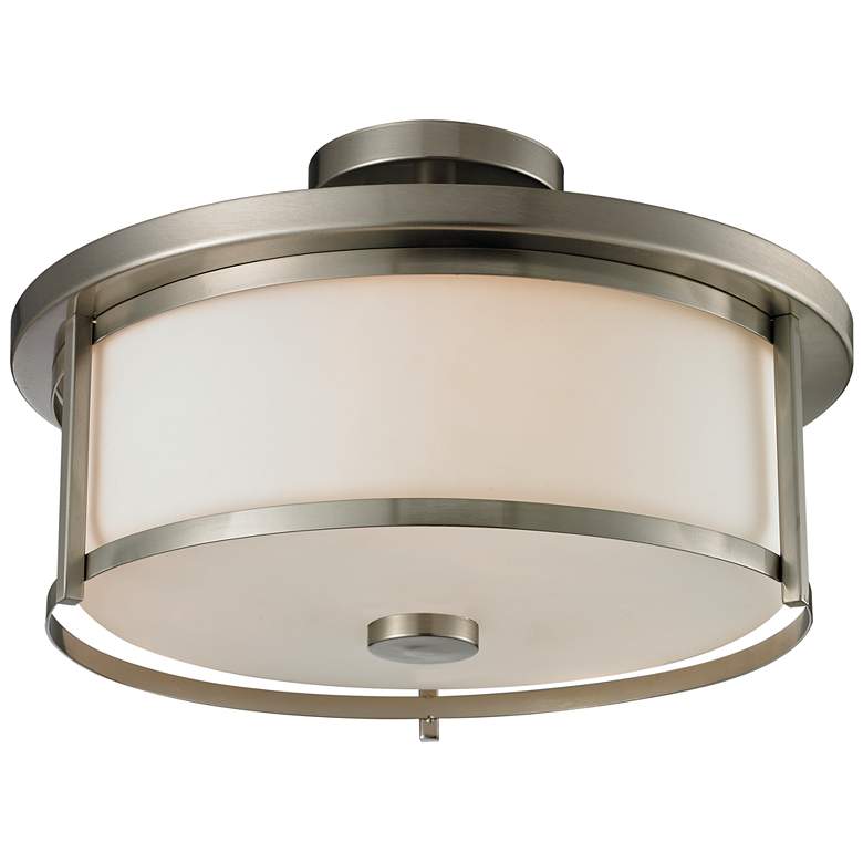 Image 1 Savannah by Z-Lite Brushed Nickel 3 Light Semi Flush Mount
