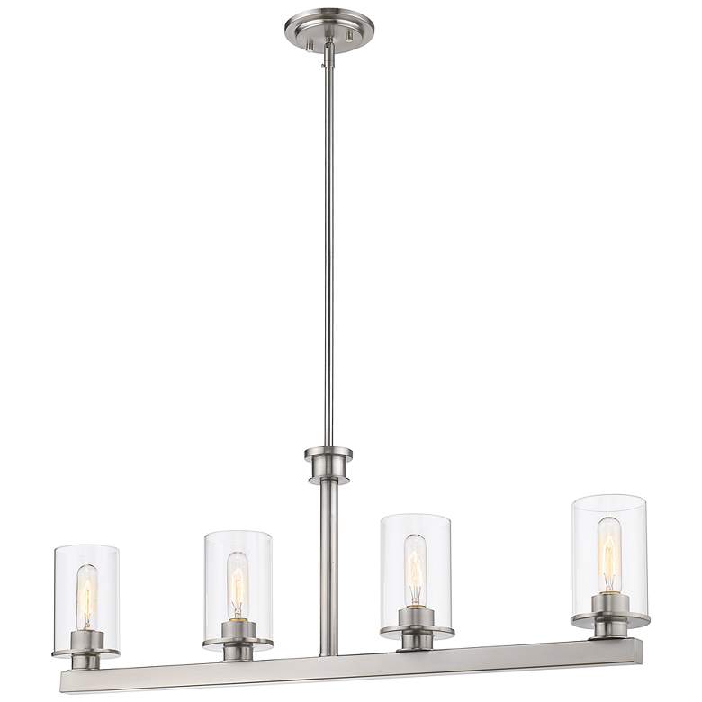 Image 1 Savannah by Z-Lite Brushed Nickel 4 Light Island Pendant