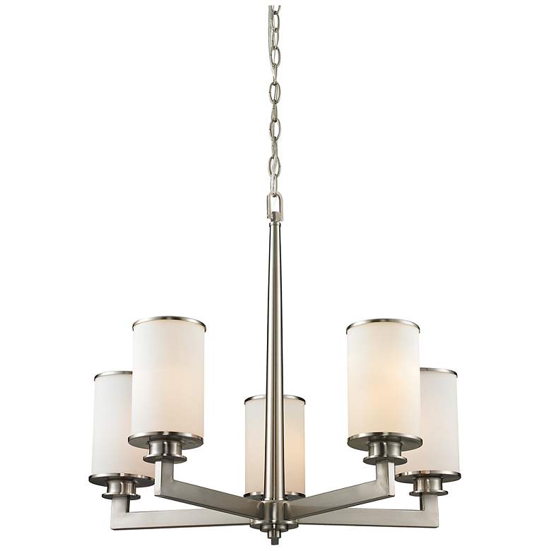 Image 2 Savannah by Z-Lite Brushed Nickel 5 Light Chandelier