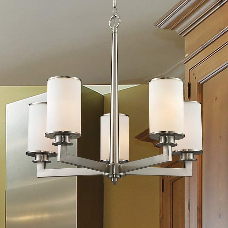 Image 1 Savannah by Z-Lite Brushed Nickel 5 Light Chandelier