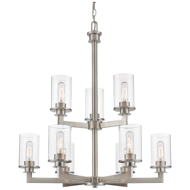 Image 1 Savannah by Z-Lite Brushed Nickel 9 Light Chandelier