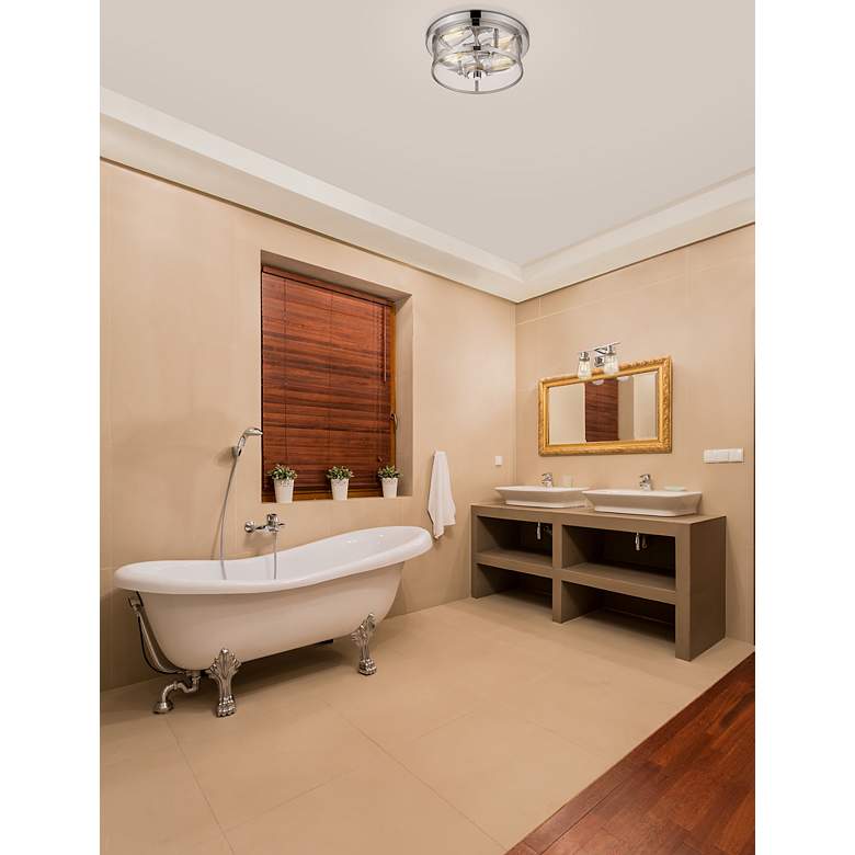 Image 4 Savannah by Z-Lite Chrome 2 Light Flush Mount more views
