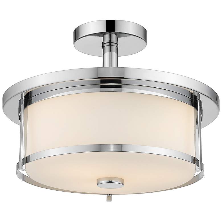 Image 2 Savannah by Z-Lite Chrome 2 Light Semi Flush Mount
