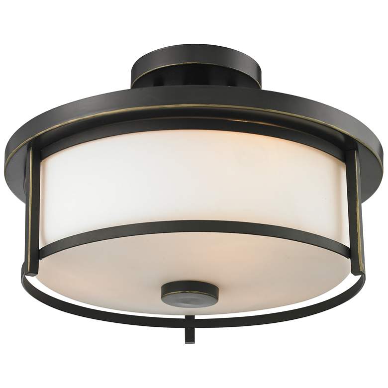 Image 1 Savannah by Z-Lite Olde Bronze 2 Light Semi Flush Mount