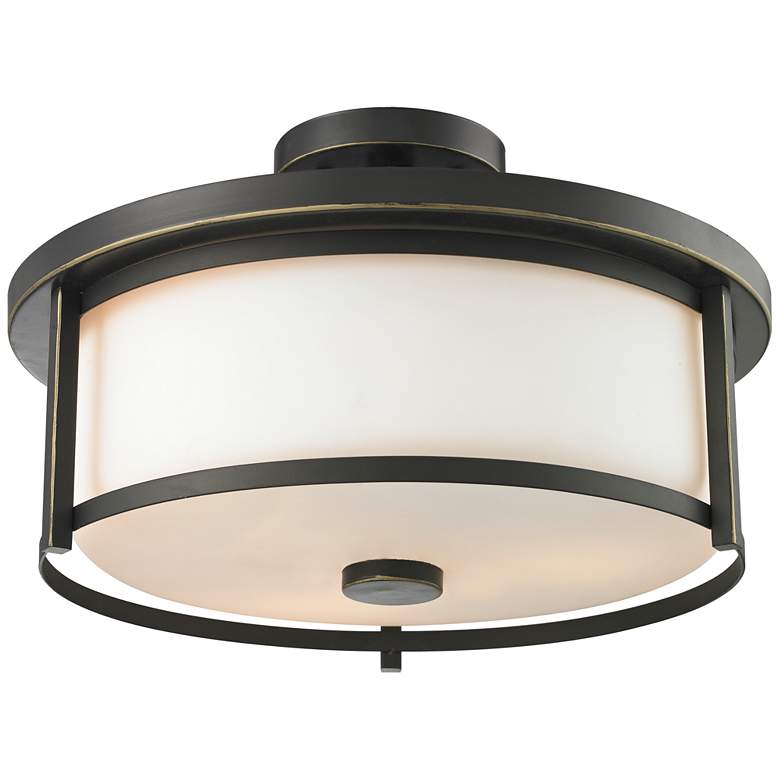 Image 1 Savannah by Z-Lite Olde Bronze 3 Light Semi Flush Mount