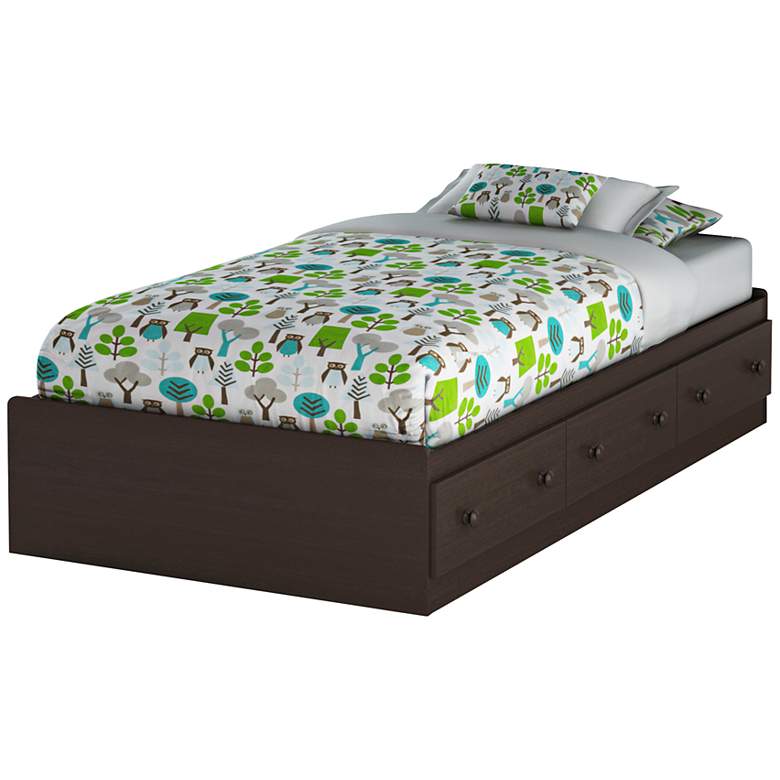 Image 1 Savannah Collection Espresso Twin Mates Bed