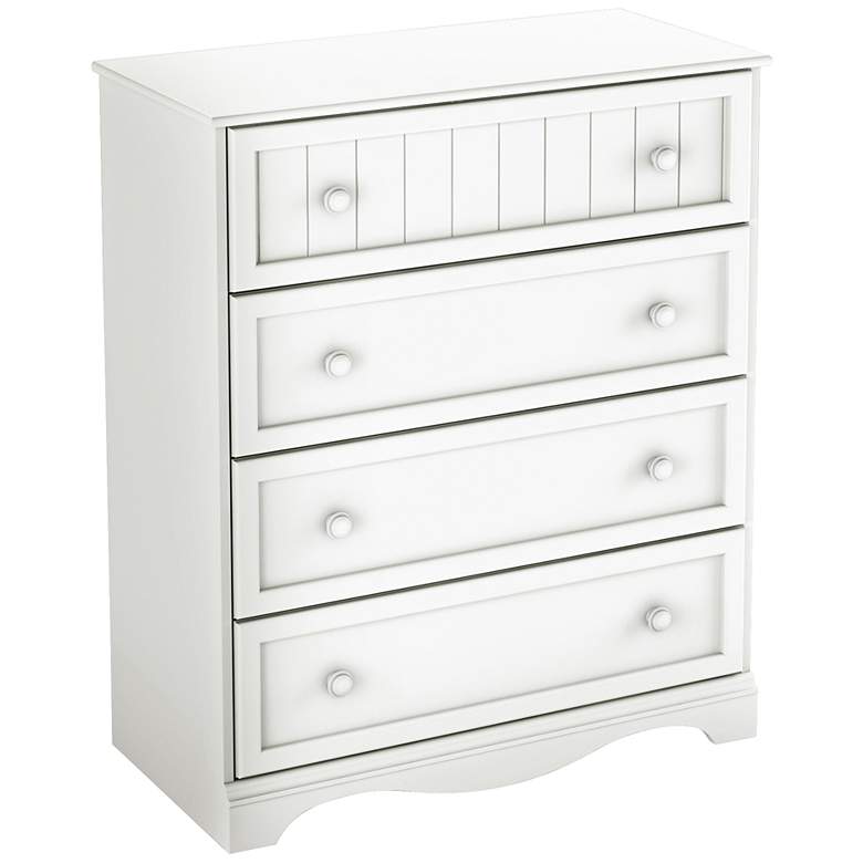 Image 1 Savannah Collection Pure White 4-Drawer Chest