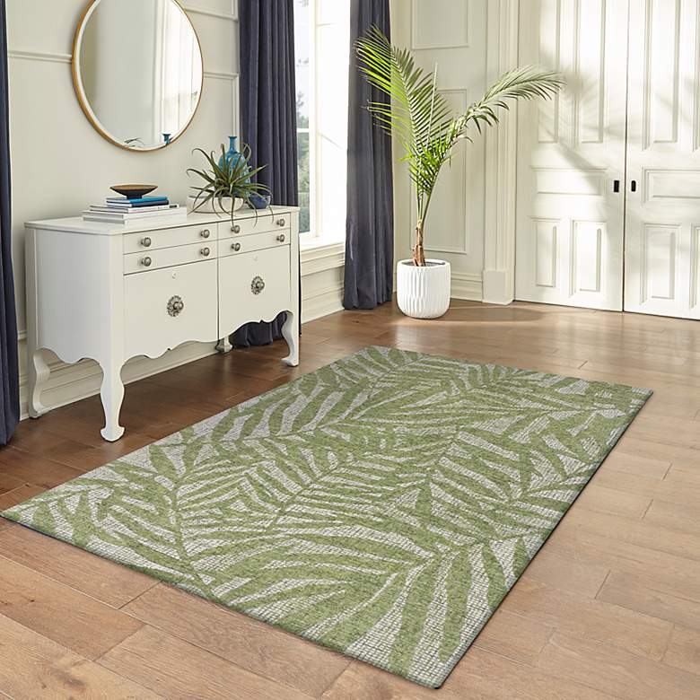 Image 1 Savannah Olive Branches 950006 5&#39;x7&#39;6 inch Green Indoor Rug