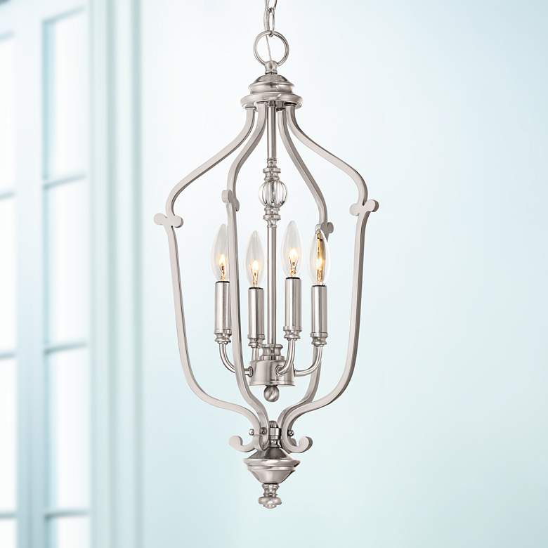 Image 1 Savannah Row 13 inch Wide Brushed Nickel Foyer Pendant