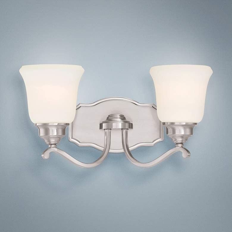 Image 1 Savannah Row 18" Wide Brushed Nickel 2-Light Bath Light