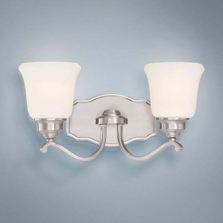 Image 1 Savannah Row 18 inch Wide Brushed Nickel 2-Light Bath Light