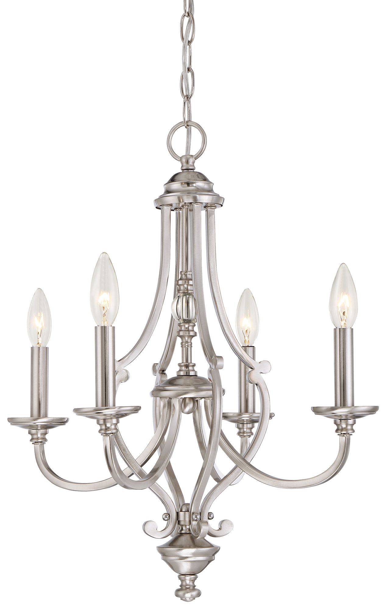 Savannah Row 20" Wide Brushed Nickel 4Light Candelabra Chandelier