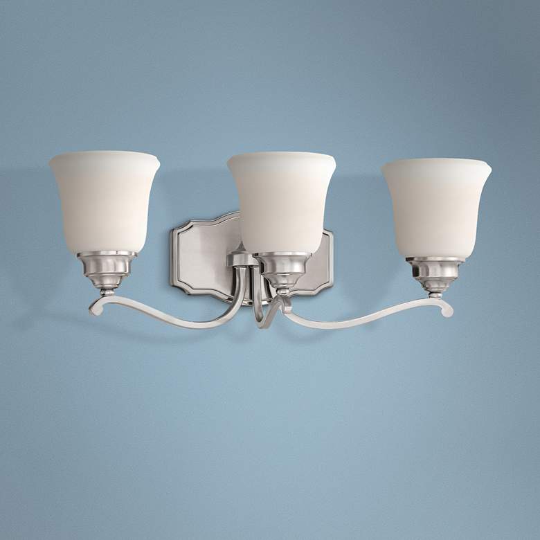 Image 1 Savannah Row 22 3/4" Wide Brushed Nickel 3-Light Bath Light