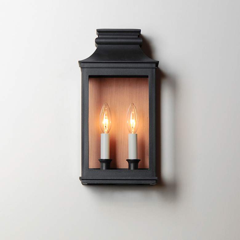 Image 1 Savannah VX 15 1/4"H Black Oxide 2-Light Outdoor Wall Light