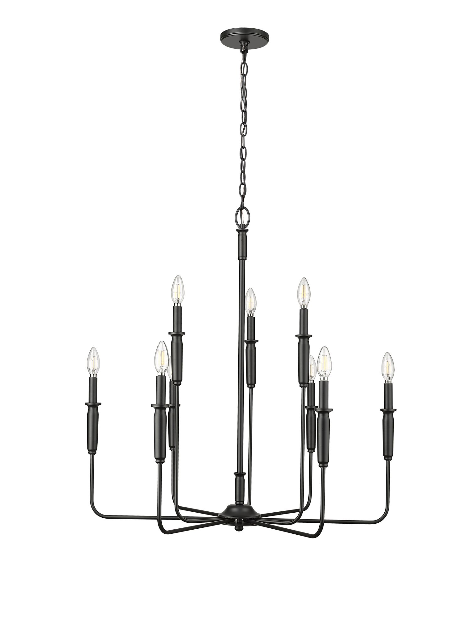 Thumbnail2 of Savanne 32" Wide Matte Black 9-Light Chandelier more views