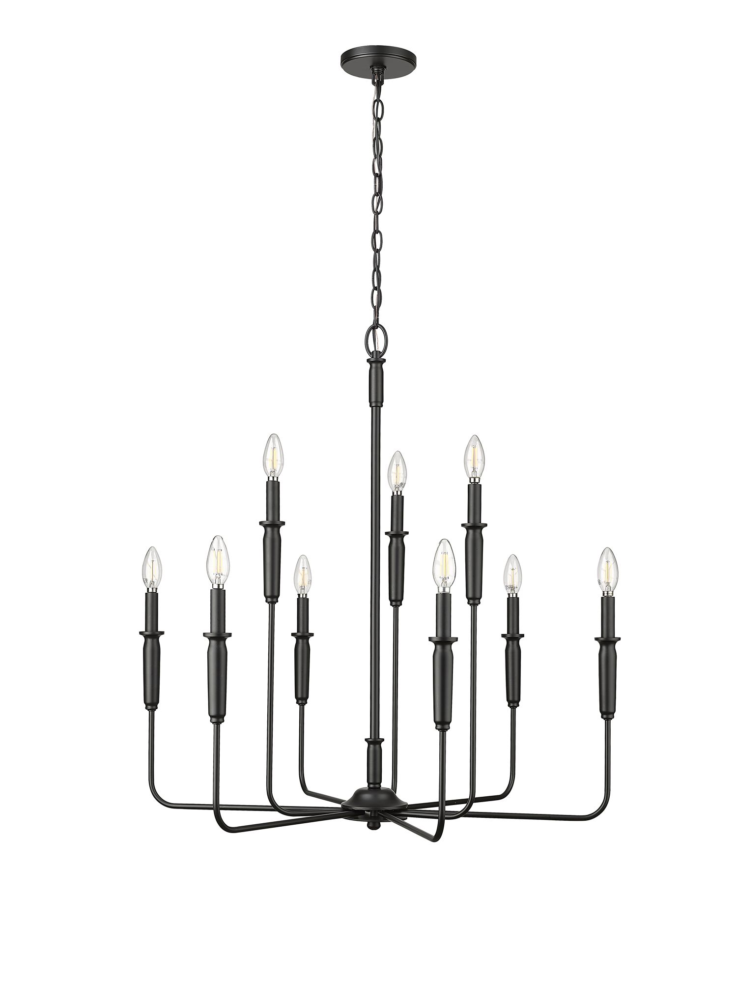 Thumbnail3 of Savanne 32" Wide Matte Black 9-Light Chandelier more views