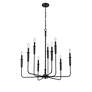 4_Savanne 32" Wide Matte Black 9-Light Chandelier more views