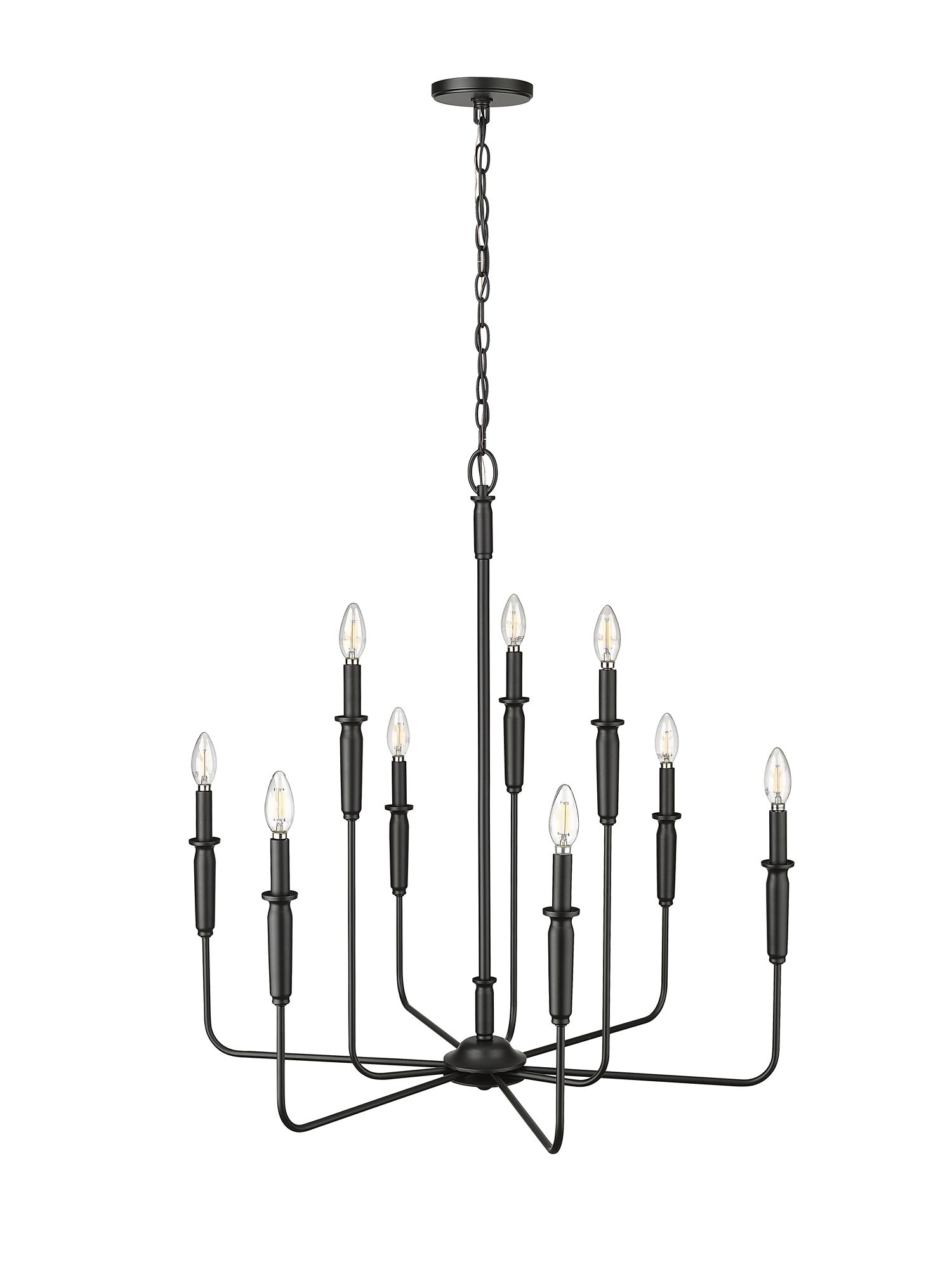 Savanne 32" Wide Matte Black 9-Light Chandelier
