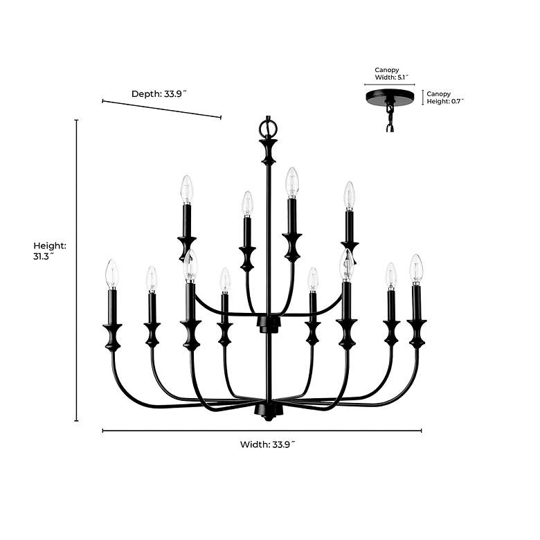 Image 7 Savanne 34" Wide Vintage Brass 12-Light Chandelier more views