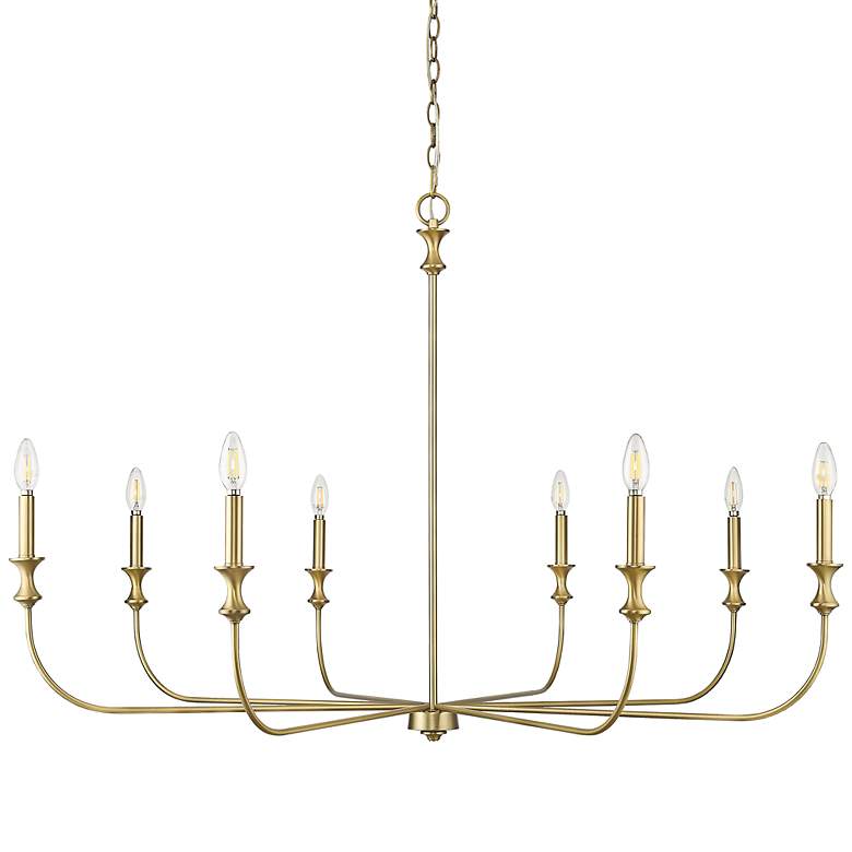 Image 1 Savanne 47 1/2" Wide Vintage Brass 8-Light Chandelier