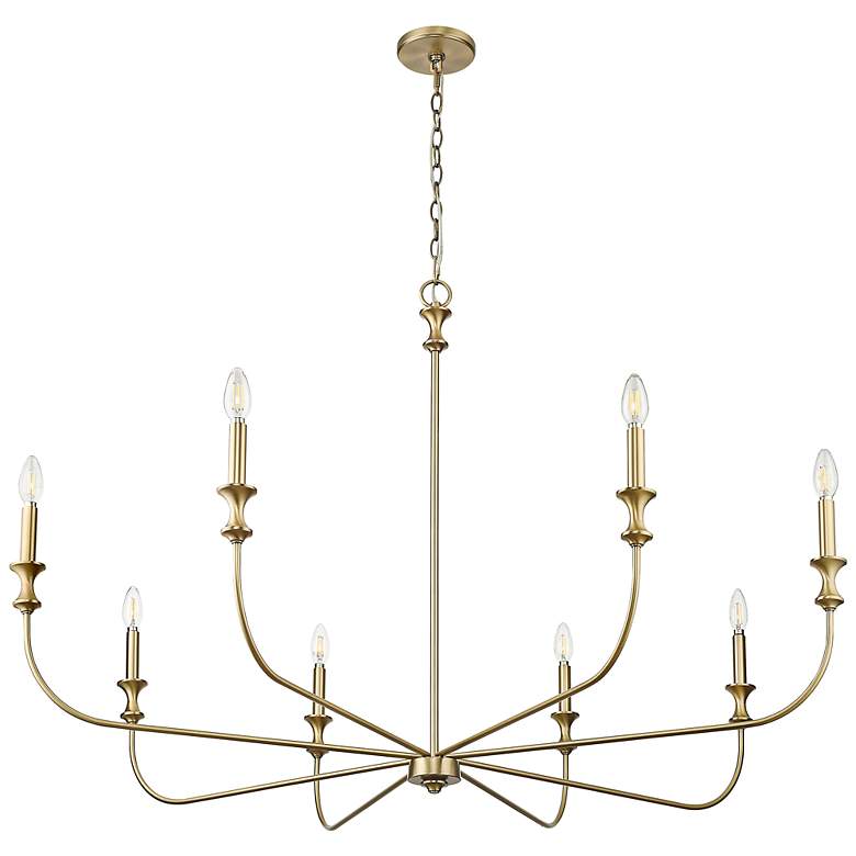Image 5 Savanne 47 1/2" Wide Vintage Brass 8-Light Chandelier more views