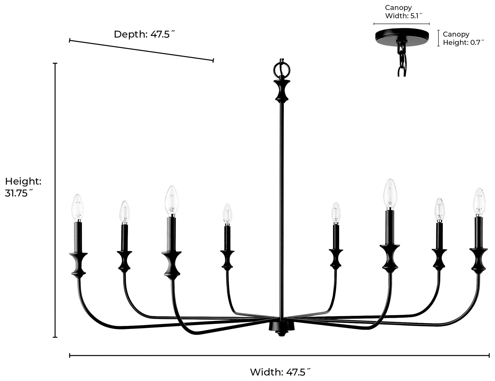 Savanne 47 1/2" Wide Vintage Brass 8-Light Chandelier