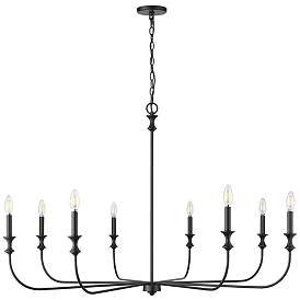 Image1 of Savanne 47 1/2"W Matte Black 8-Light Candelabra Chandelier