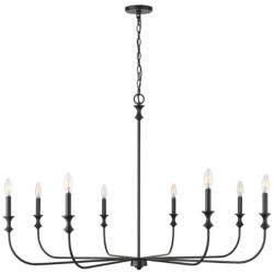 Savanne 47 1/2"W Matte Black 8-Light Candelabra Chandelier