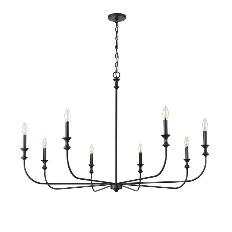 Image 2 Savanne 47 1/2"W Matte Black 8-Light Candelabra Chandelier more views