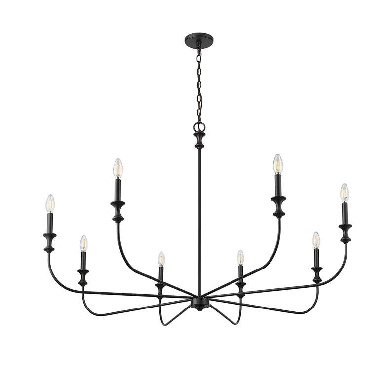 Image 4 Savanne 47 1/2"W Matte Black 8-Light Candelabra Chandelier more views