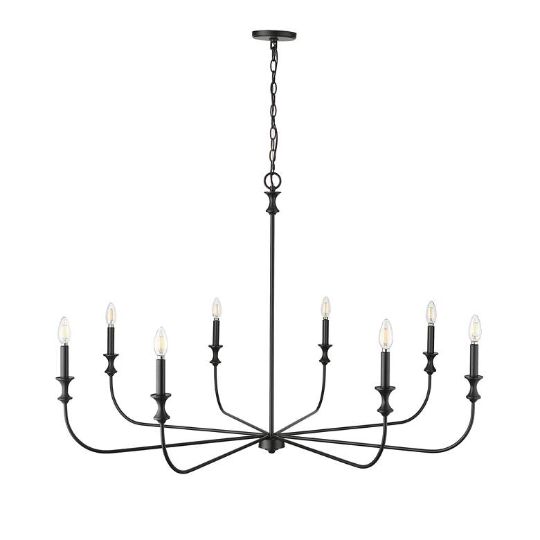 Image 5 Savanne 47 1/2"W Matte Black 8-Light Candelabra Chandelier more views