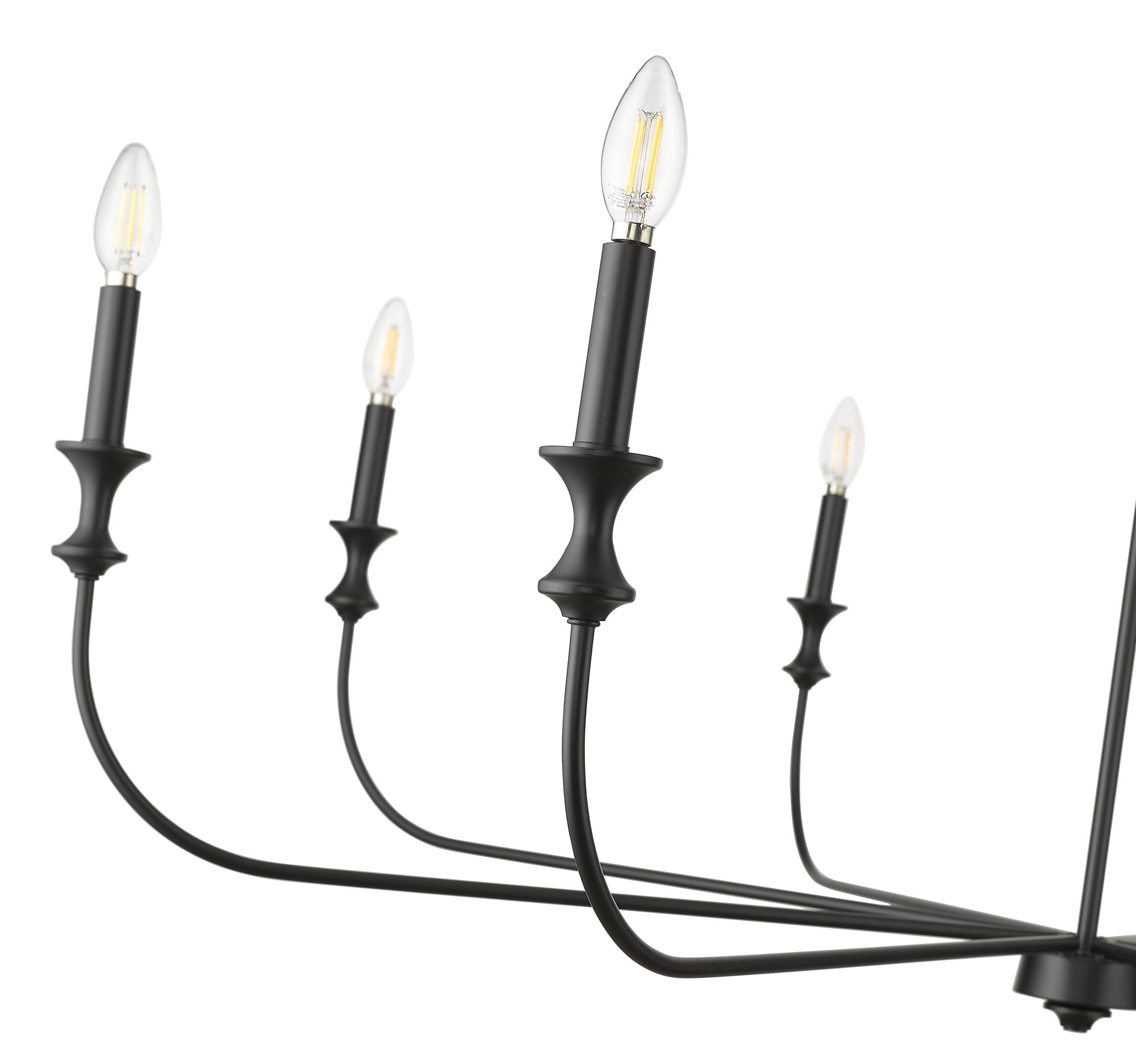 Savanne 47 1/2"W Matte Black 8-Light Candelabra Chandelier