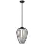 2_Savanti 12" Wide Matte Black Mini Pendant w/ Opal Glass