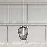 1_Savanti 12" Wide Matte Black Mini Pendant w/ Opal Glass