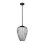 4_Savanti 12" Wide Matte Black Mini Pendant w/ Opal Glass more views